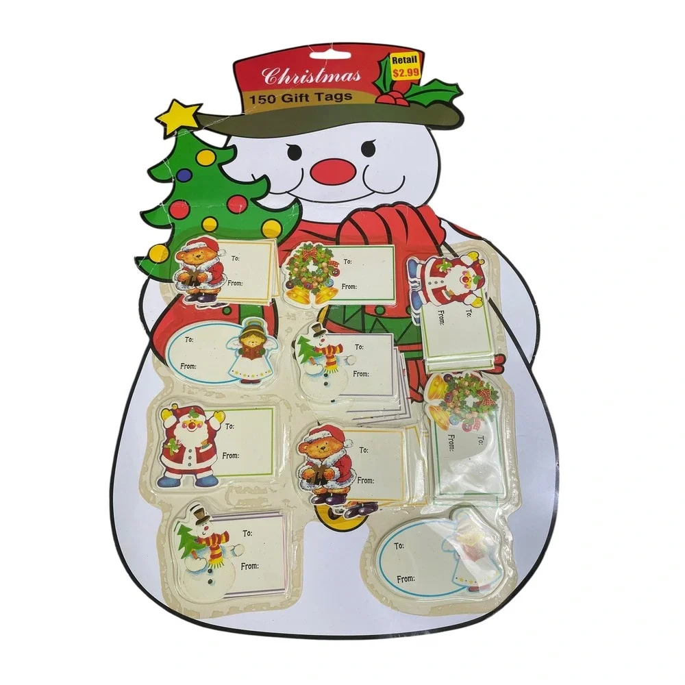 Vintage Christmas Stationery Set Santa‎ Gift Bag Card Holders Tags Stickers Lot